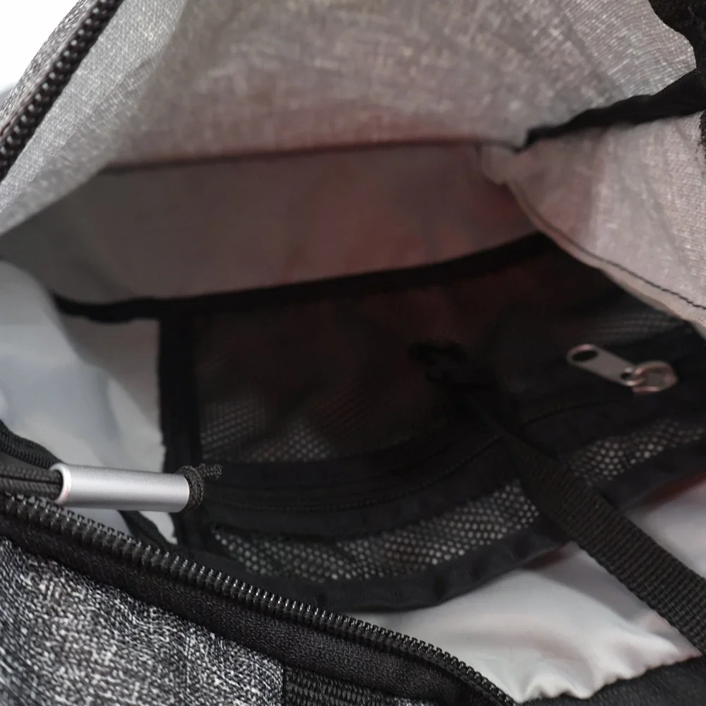 Nike‎ Roll Top Backpack Unisex OS Grey Black Heathered Swoosh Logo Buckle